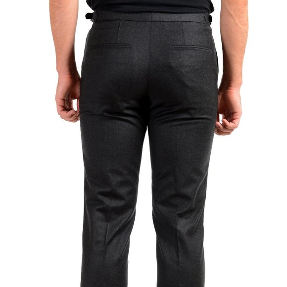 Hugo Boss Men's "Bardo" Gray Wool Casual Pants - Picture 3 of 6